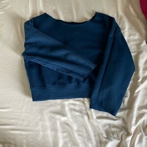 Navy blue off the shoulder crew neck